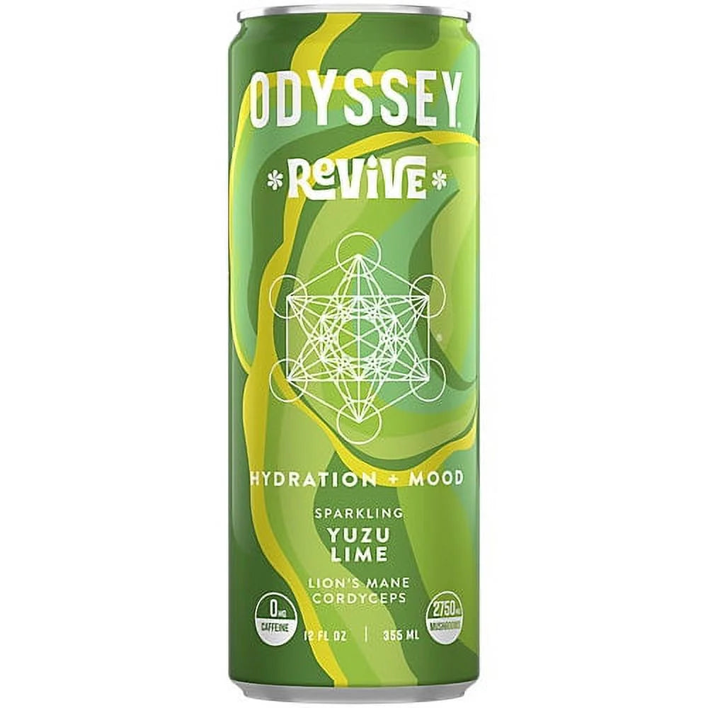 Odyssey Revive Hydrt Yuzu Lime, 12 fl oz (Pack of 12) - Hydration Drink Case