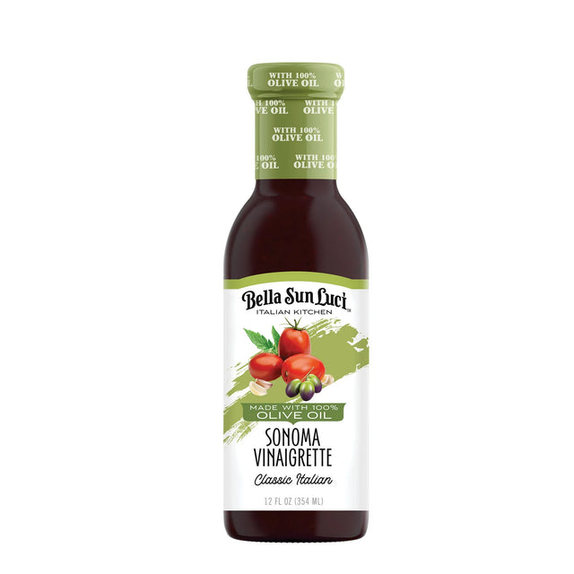 Bella Sun Luci - Sonoma Vinaigrette, 12 fl oz (Pack of 6) - Gluten-Free Salad Dressing