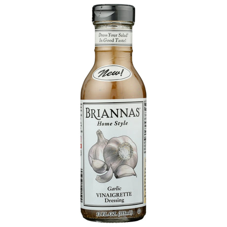Brianna's Creamy Garlic Vinaigrette Dressing, 12 fl oz (6 Pack) - Gluten-Free Marinade