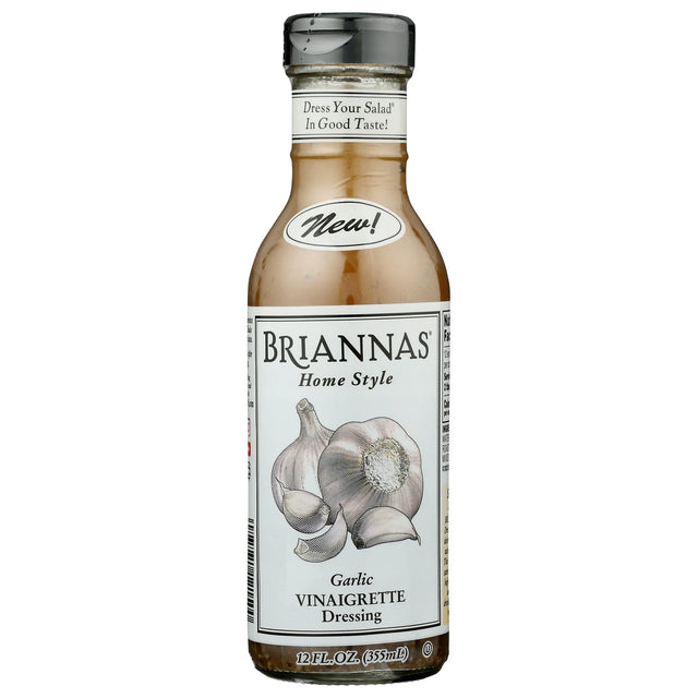 Brianna's Creamy Garlic Vinaigrette Dressing, 12 fl oz (6 Pack) - Gluten-Free Marinade