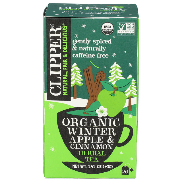 Clipper Tea - Organic Apple Cinnamon Herbal Tea, 20 Bag (Pack of 6) - Caffeine Free Delight