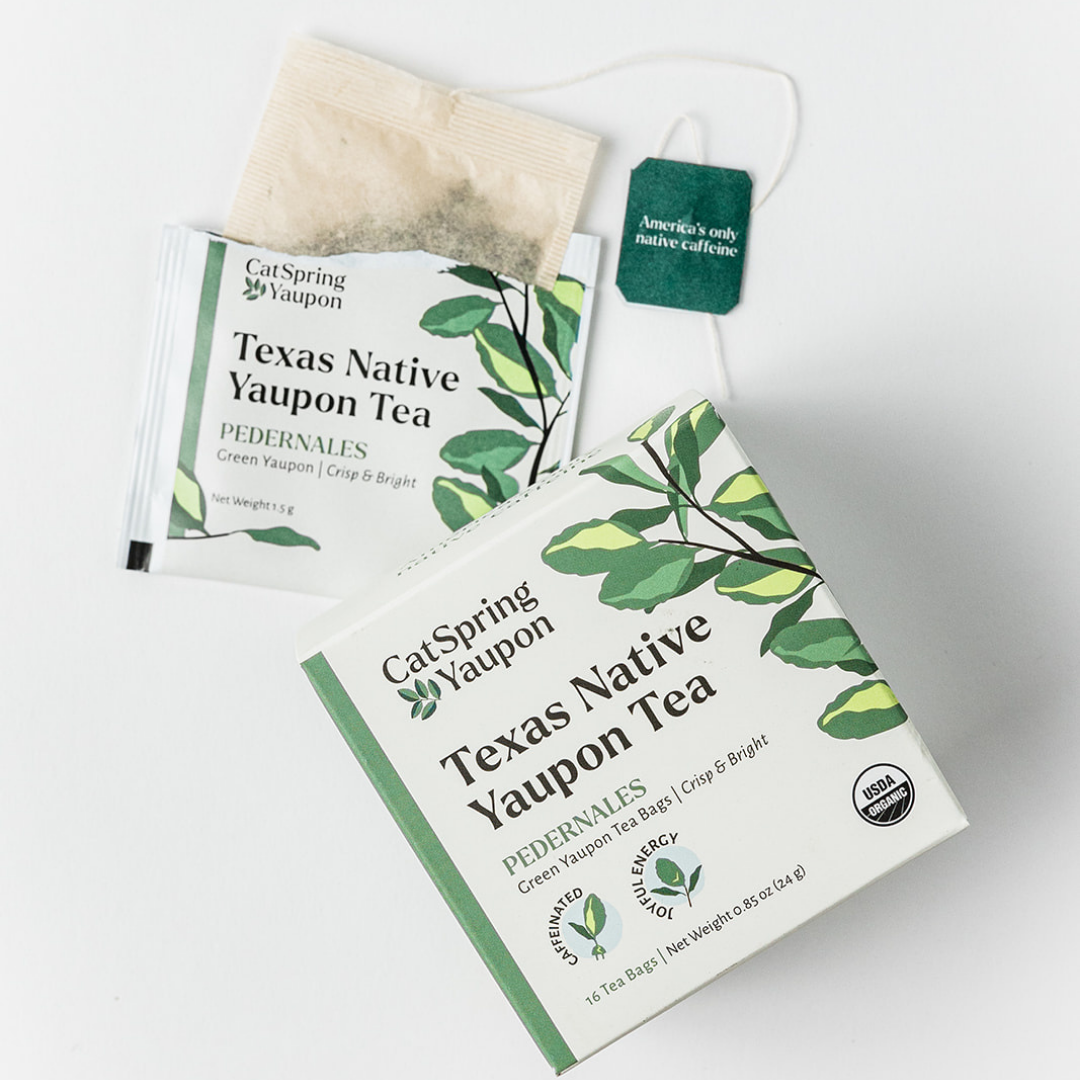 Case of Pedernales Green Yaupon – Green Yaupon – Loose Leaf & Tea bags