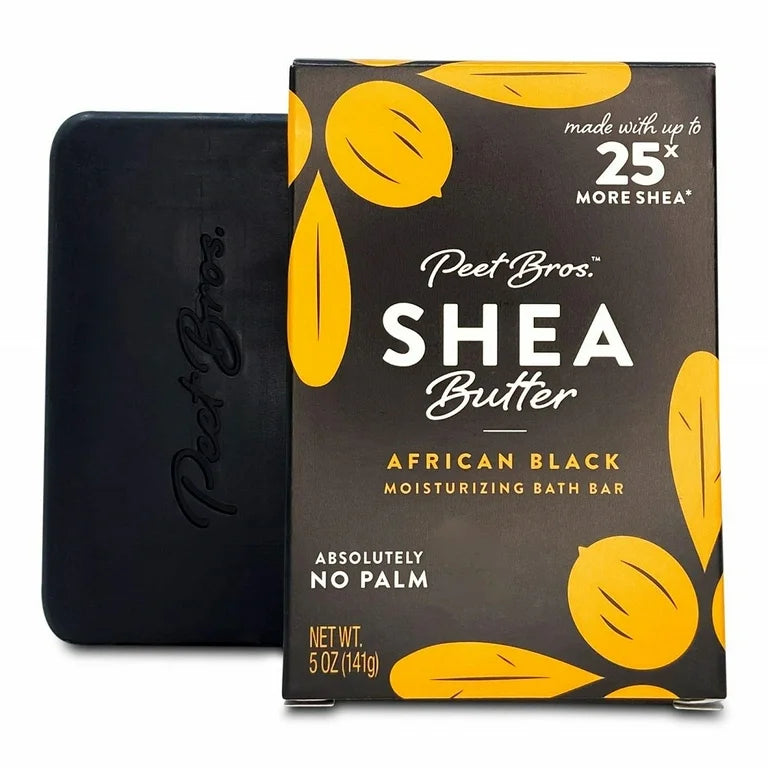 Peet Bros. African Black Soap with Shea Butter, 5 oz - Gentle Cleansing Bar