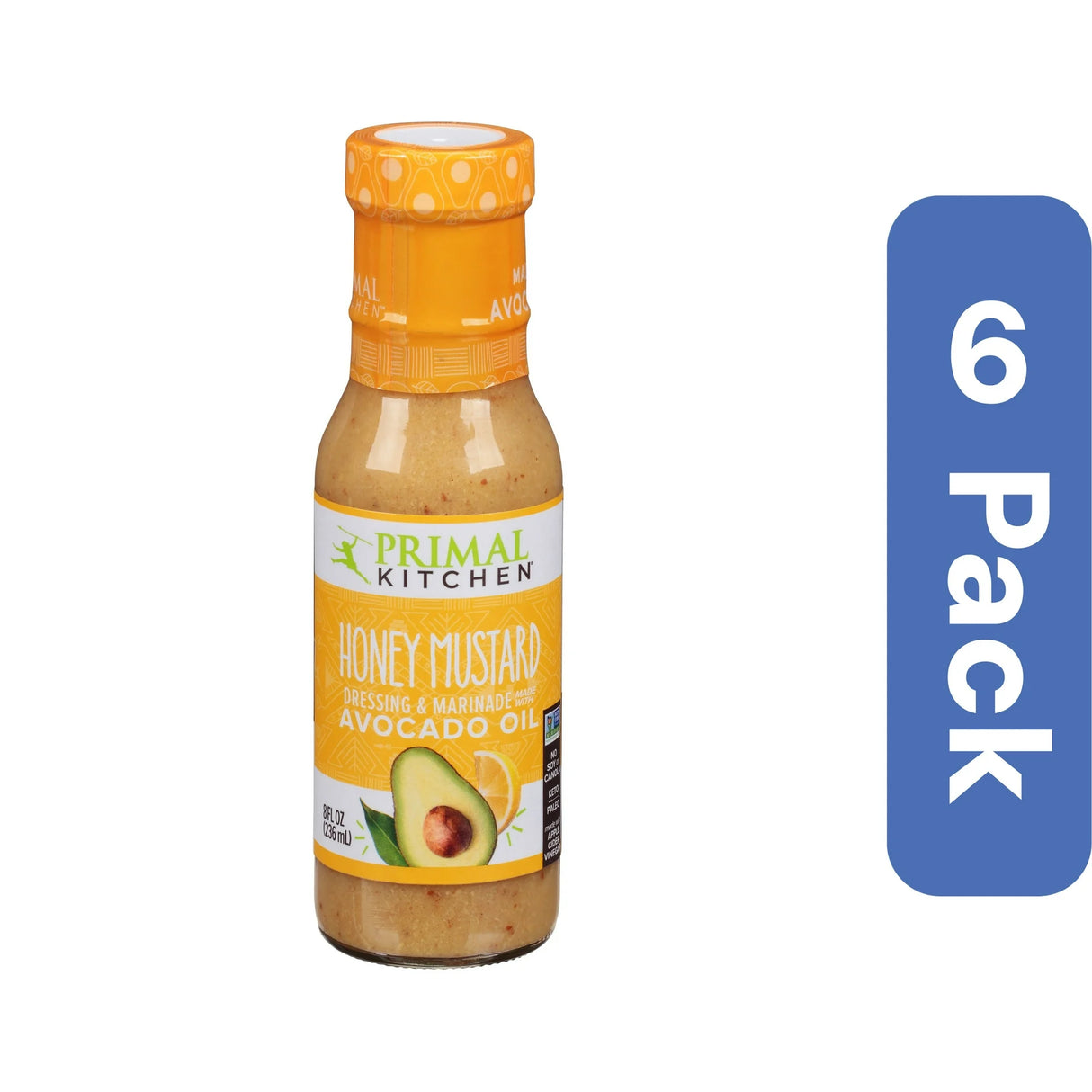 Primal Kitchen Honey Mustard Vinaigrette Dressing (8 oz, Pack of 6)