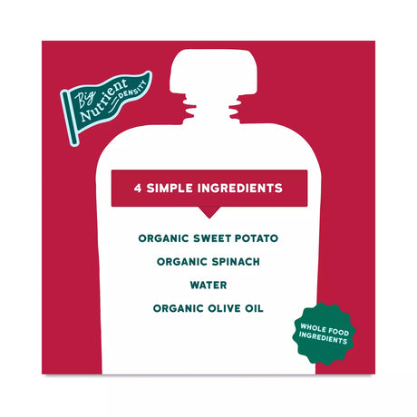 Product packaging with a list of ingredients on a red background