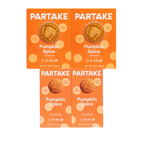Partake Foods Pumpkin Spice Soft Baked Cookies, 5.5 Oz (Pack of 6) - Cozy Farm 