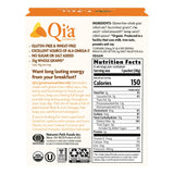 Qia cereal packaging with nutritional information and ingredient list on a white background