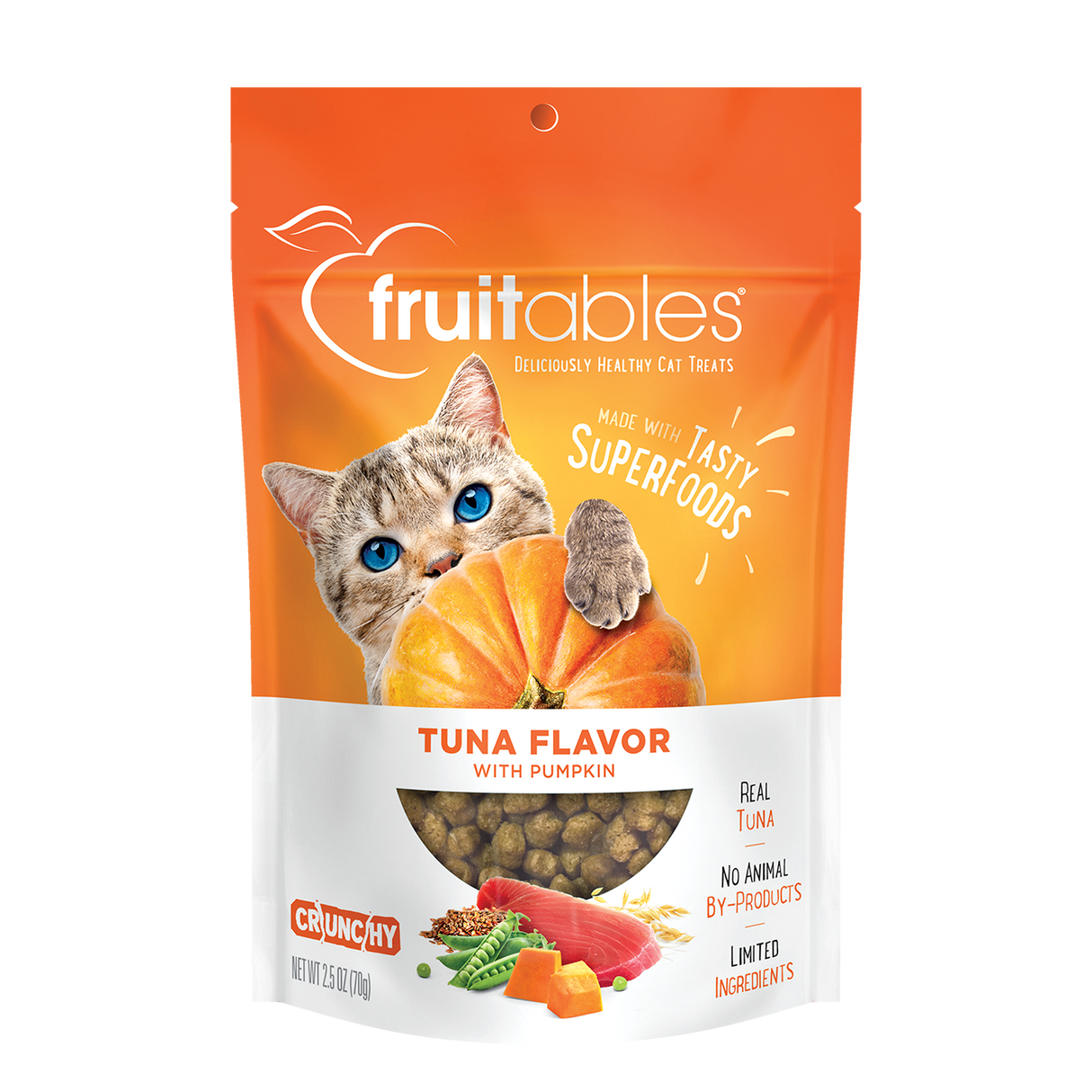 Fruitables Golosinas para gatos de atún y calabaza (paquete de 10) | 2,5  onzas