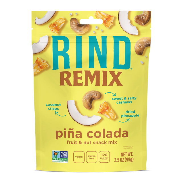Rind Snacks Pina Colada Snack Mix, 3.5 oz (Pack of 6) - Tropical Fruit Blend