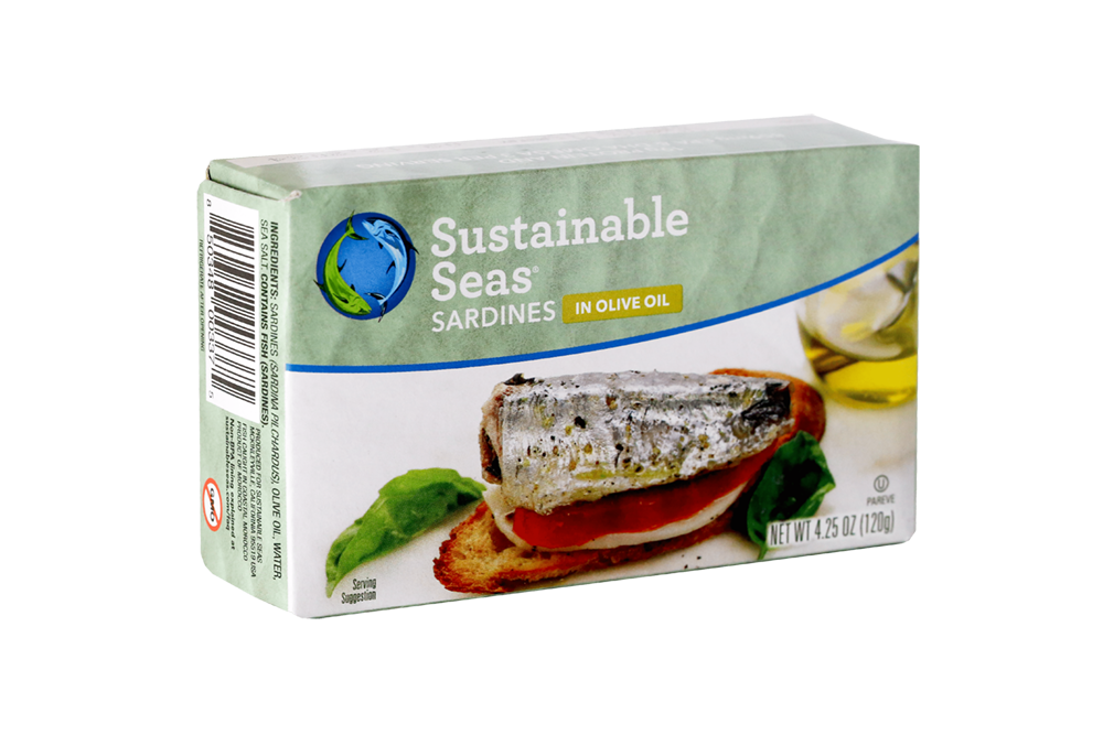 Cans  Sustainable Seas - Sardines in Olive Oil (Pack of 12 4.25oz Cans) - Cozy Farm 