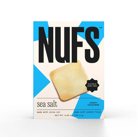Nufs - Sea Salt Crackers, 4.25 oz (Pack of 6) - Gluten & Dairy Free