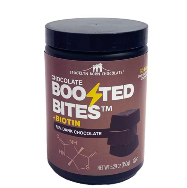 Brooklyn Born Chocolate - Dark Chocolate Biotin Bites, 5.29 oz (Pack of 6) - Gluten-Free Snacks