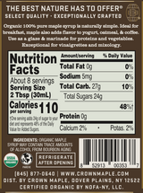 Crown Maple Syrup, Bourbon Barrel Aged, Organic, Case of 8, 8.5 Fl. Oz. Bottles