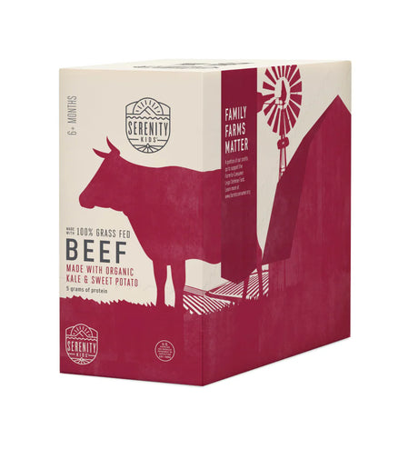 'Serenity Kids'  Beef box with  branding on a white background