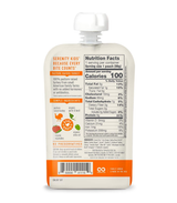 Serenity Kids food pouch with nutrition label on a white background