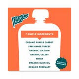 Product label with a silhouette of a bottle and a list of ingredients on an orange background