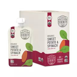 Seventh Generation organic sweet potato and spinach juice box packaging on a white background