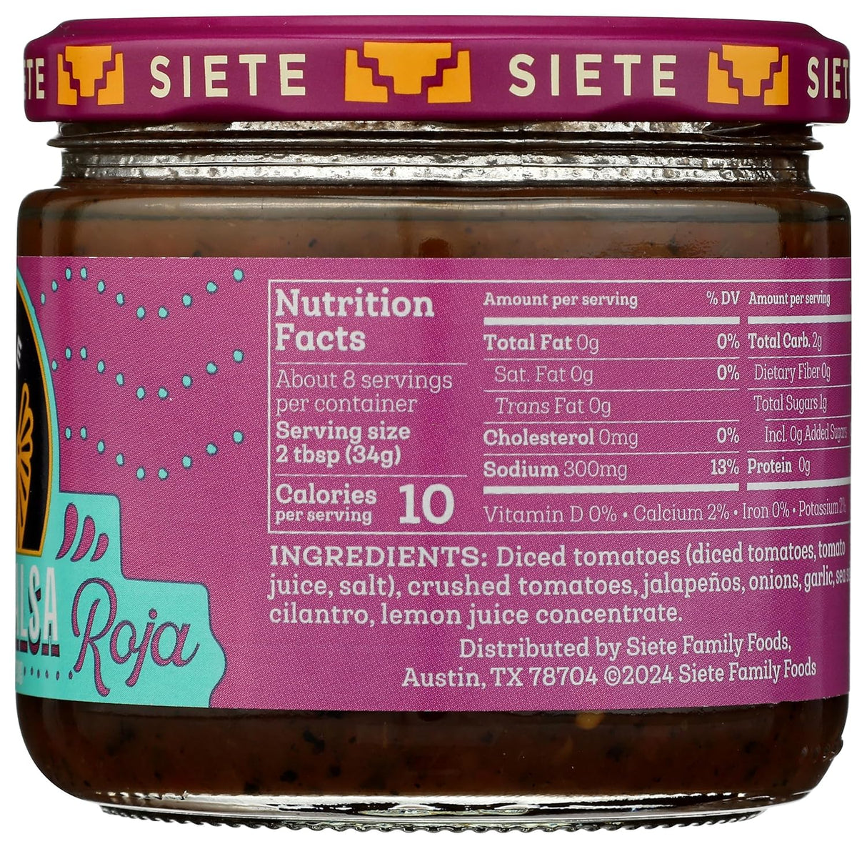 Siete Casera Mild Salsa, 10.5 oz