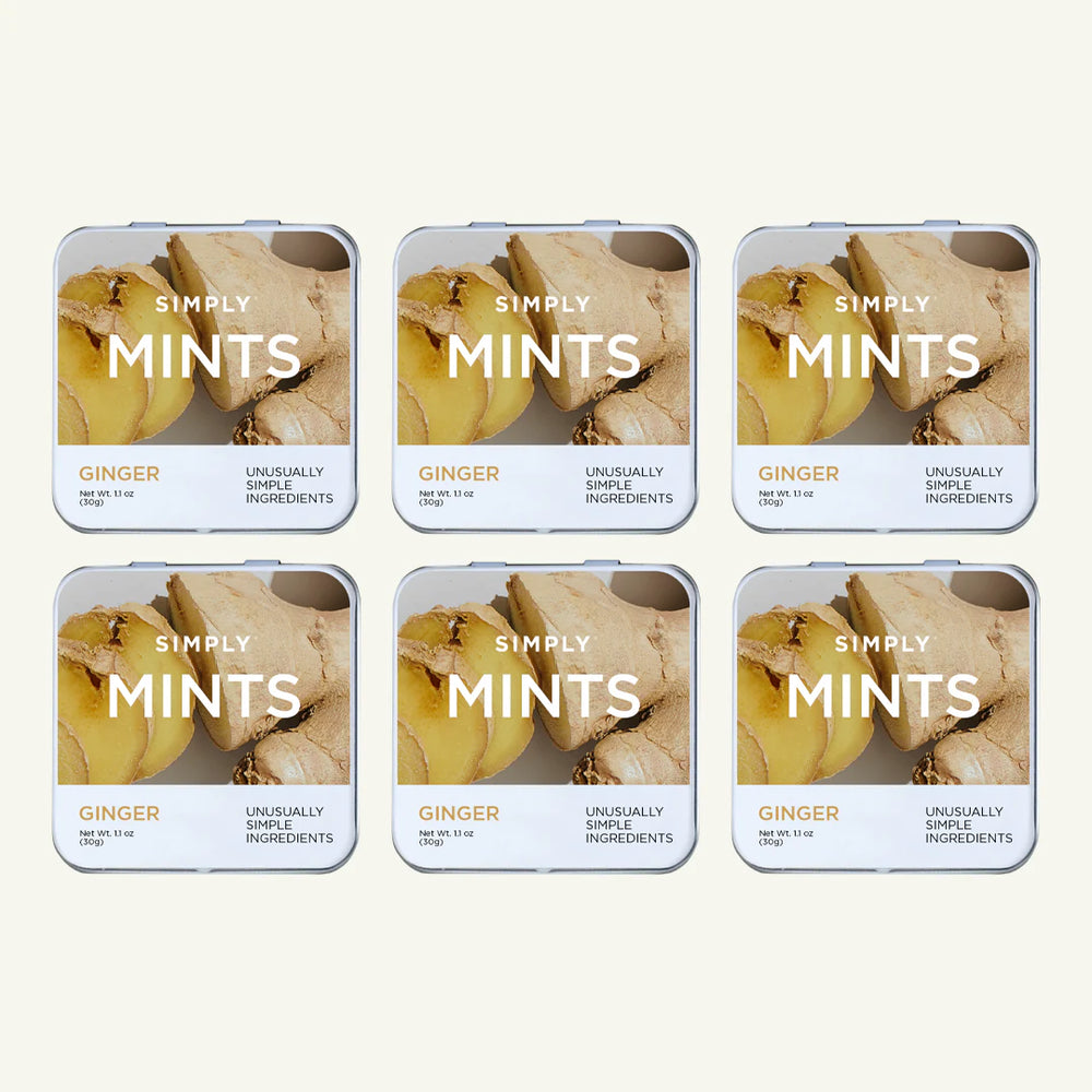 Simply Gum Ginger Mint Chewing Gum, 30 ct, Case of 6