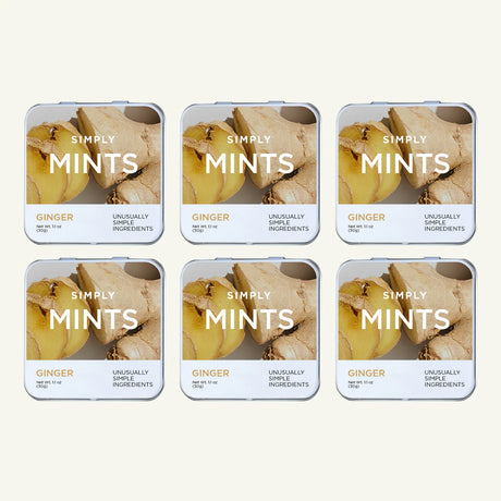 Simply Gum Ginger Mint Chewing Gum, 30 ct, Case of 6