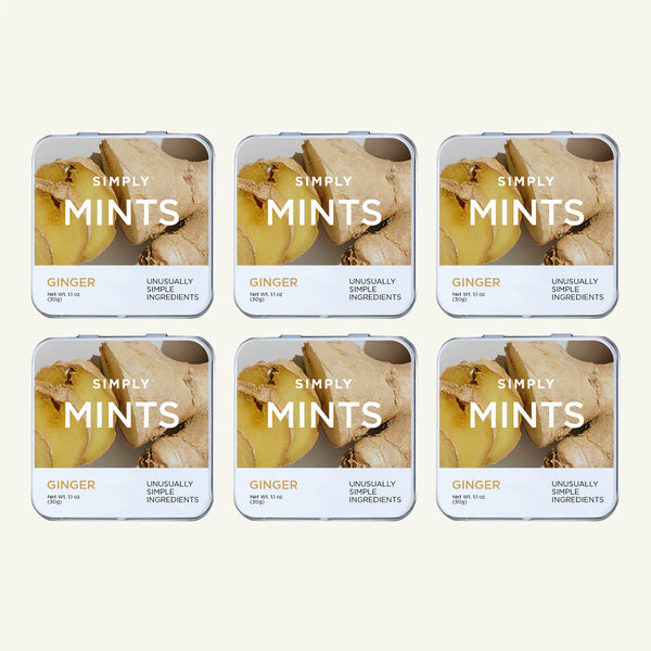 Simply Gum Ginger Mint Chewing Gum, 30 ct, Case of 6