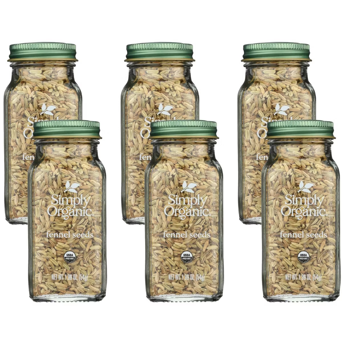 Simply Organic Fennel Seed, 1.9 oz, Pack of 6