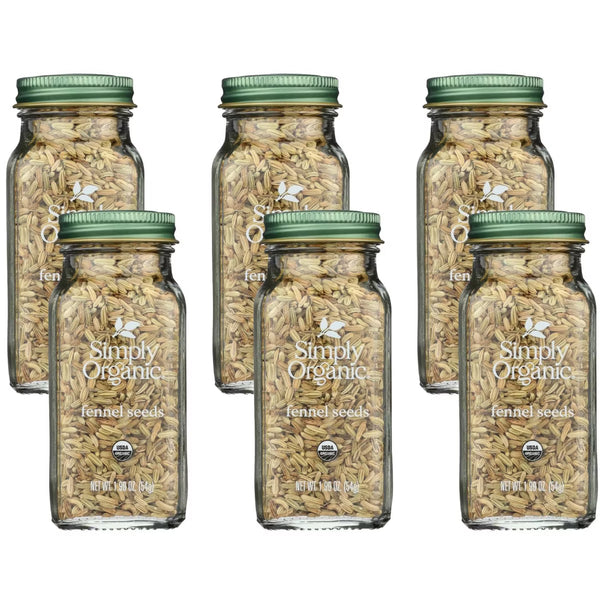 Simply Organic Fennel Seed, 1.9 oz, Pack of 6