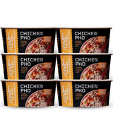 Six containers of Snapdragon Chicken Pho on a white background