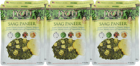 Six pack of Jyoti Saag Paneer on a white background