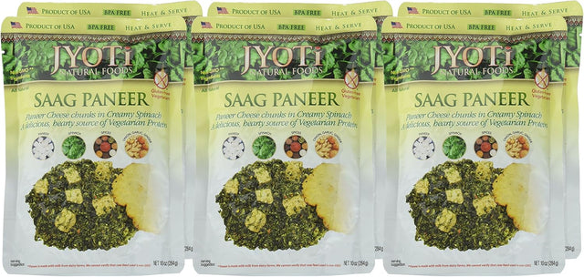 Six pack of Jyoti Saag Paneer on a white background