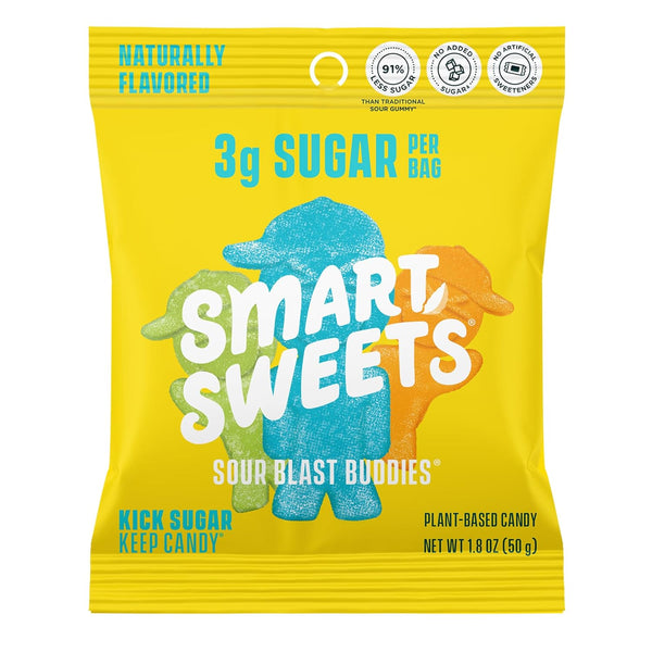 Smart Sweets Sour Blast Buddies candy package on a white background