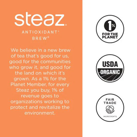 Steaz Lightly Sweetened Green Tea with Peach Flavor - 16 Fl Oz - Case of 12