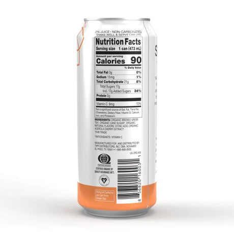 Steaz Lightly Sweetened Green Tea with Peach Flavor - 16 Fl Oz - Case of 12