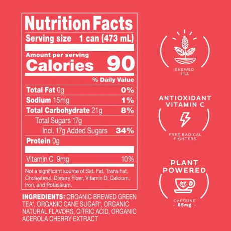 Steaz Super Fruit Green Tea, Lightly Sweetened, 16 Fl Oz (12-Pack)