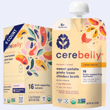 Cerebelly Organic Sweet Potato, Pinto Bean, Bone Broth & Cumin Puree, Brain-Boosting Baby Food, 4 oz Pouches, Pack of 6