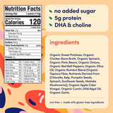 Cerebelly Organic Sweet Potato, Pinto Bean, Bone Broth & Cumin Puree, Brain-Boosting Baby Food, 4 oz Pouches, Pack of 6