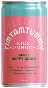 Tim Tam Tummy - Organic Kombucha, 4/222 ml (Case of 6) - Kids Apple Happy