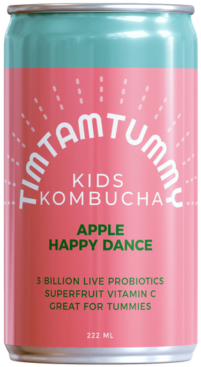 Tim Tam Tummy - Organic Kombucha, 4/222 ml (Case of 6) - Kids Apple Happy