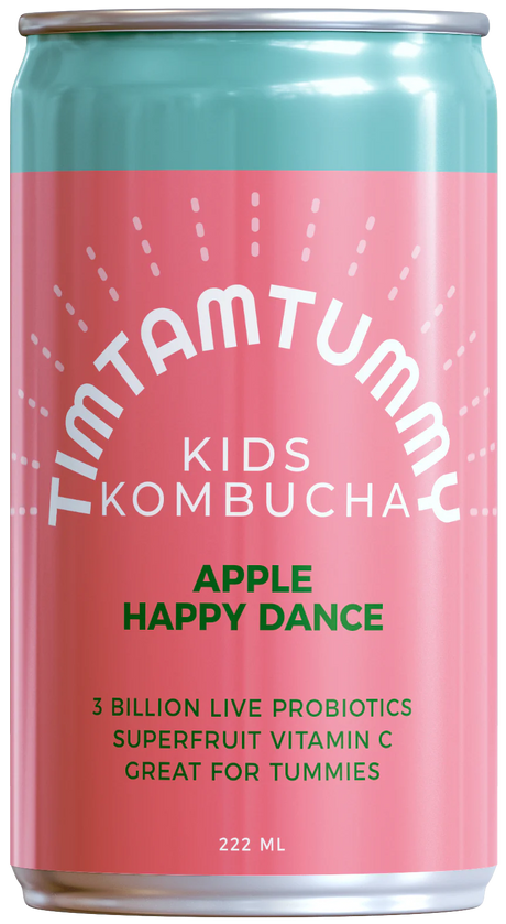 Tim Tam Tummy - Organic Kombucha, 4/222 ml (Case of 6) - Kids Apple Happy
