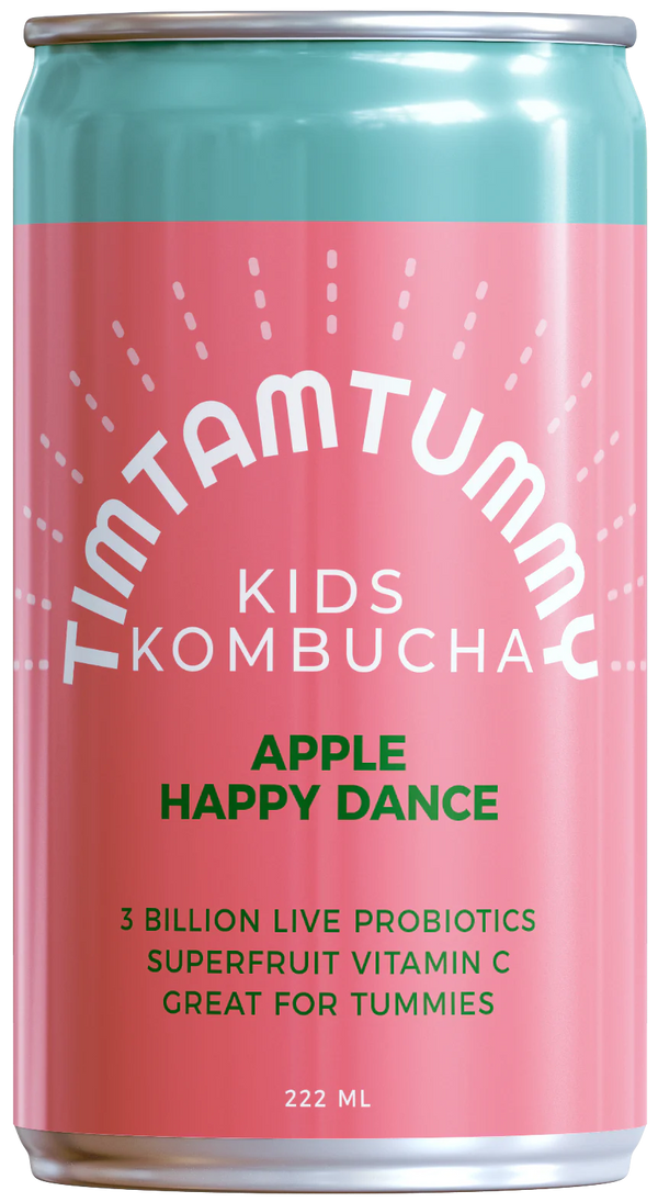Tim Tam Tummy - Organic Kombucha, 4/222 ml (Case of 6) - Kids Apple Happy