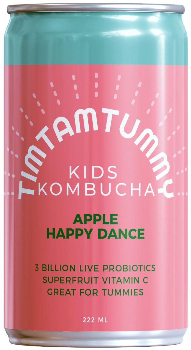 Tim Tam Tummy - Organic Kombucha, 4/222 ml (Case of 6) - Kids Apple Happy