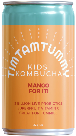 Tim Tam Tummy - Organic Mango Kombucha, 0.222L (Pack of 6) - Kids' Fruity Drink