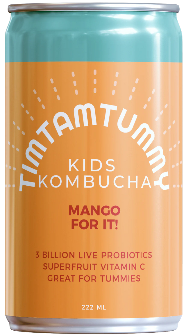 Tim Tam Tummy - Organic Mango Kombucha, 0.222L (Pack of 6) - Kids' Fruity Drink