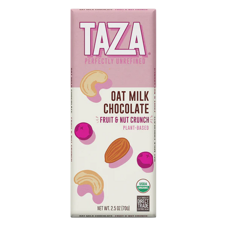 Taza Chocolate - Organic Fruit & Nut Crunch Bar, 2.5 oz (Pack of 10) - Dairy Free