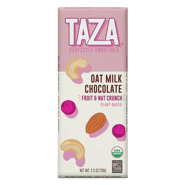 Taza Chocolate - Organic Fruit & Nut Crunch Bar, 2.5 oz (Pack of 10) - Dairy Free