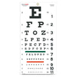 Eye chart with letters and numbers for vision testing on a white background