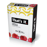 That's It Apple and Banana Fruit Bars, 100% Real Fruit, Gluten Free, 1.2 oz Bars, Case of 12