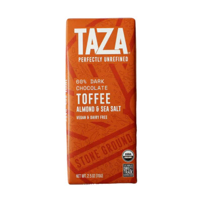 Taza Chocolate - Organic Coffee Toffee Crunch Bar, 2.5 oz (Pack of 10) - Dairy Free Kosher