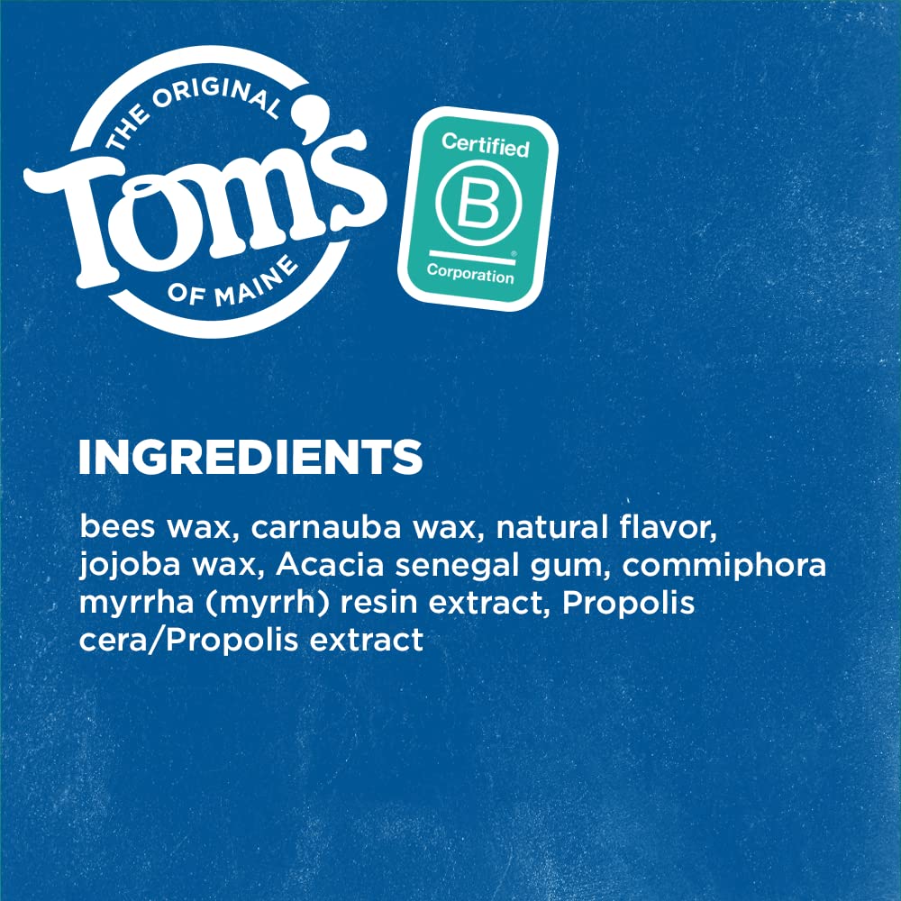 Tom's of Maine Antiplaque Waxed Dental Floss in Spearmint, 32 Yards per Pack (Pack of 6) ingredients