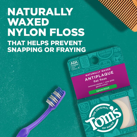 Tom's of Maine Antiplaque Waxed Dental Floss in Spearmint, 32 Yards per Pack (Pack of 6) wax